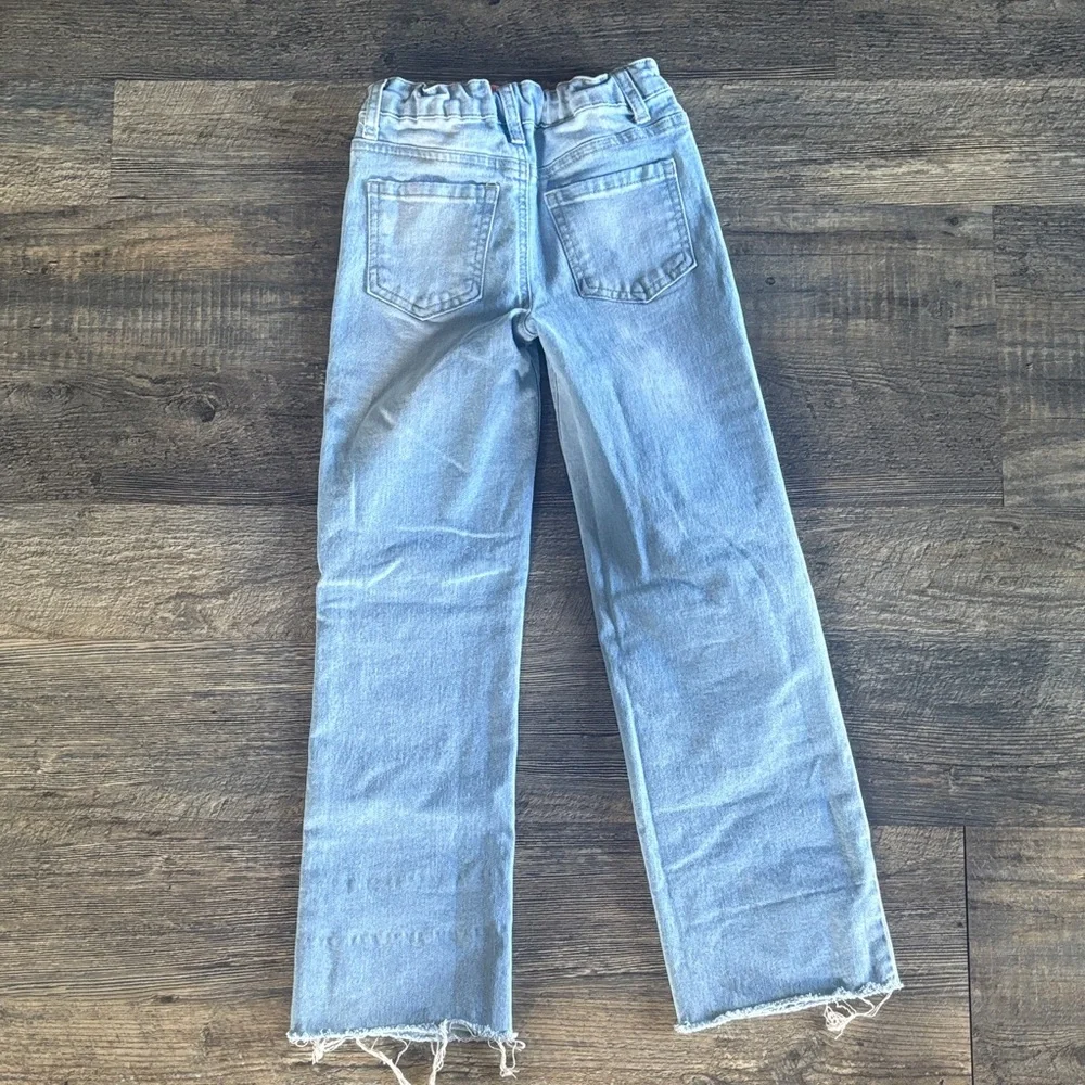 Kids Light Blue Frayed Hem Jeans‎